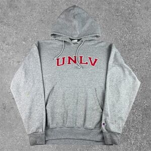 Champion UNLV Rebels Hoodie Mens Large Gray Pullover Sweatshirt NCAA Athletic